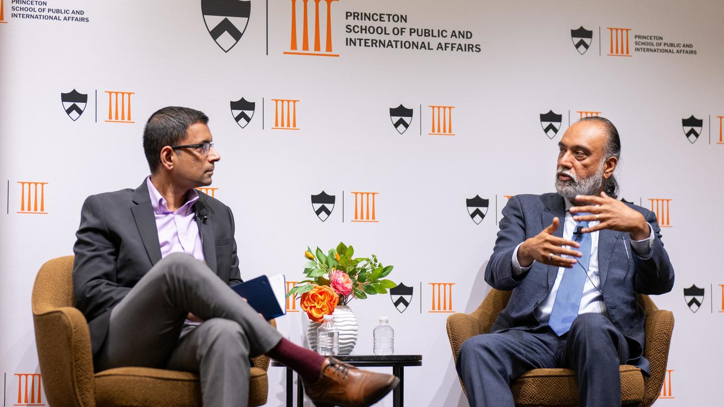 Arvind Narayanan and Amandeep Gill in discussion
